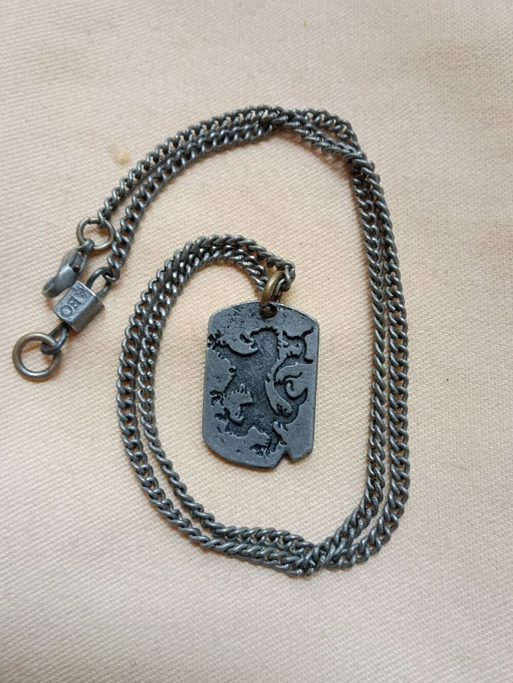 Rampart Lion Coat of Arms of Finland Brushed Metal Pendant
